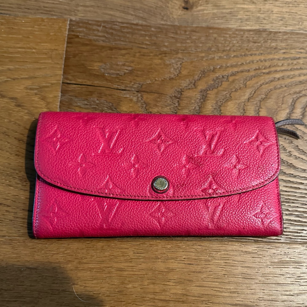 Louis Vuitton Empreinte Wallet Hot Pink with gray interior